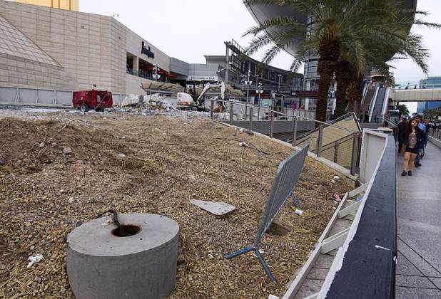 Renovation work is underway at the Fashion Show Mall Thursday, Jan. 29, 2015. The redevelopment  includes a 22,000 square-foot addition with five new restaurants on the front of the shopping center facing Las Vegas Boulevard.
