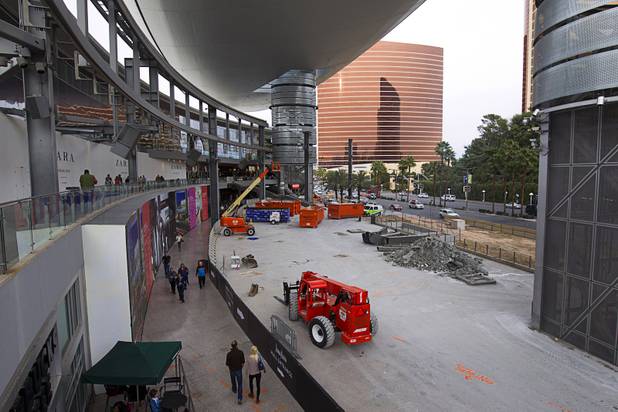 Renovation work is underway at the Fashion Show Mall Thursday, Jan. 29, 2015. The redevelopment  includes a 22,000 square-foot addition with five new restaurants on the front of the shopping center facing Las Vegas Boulevard.