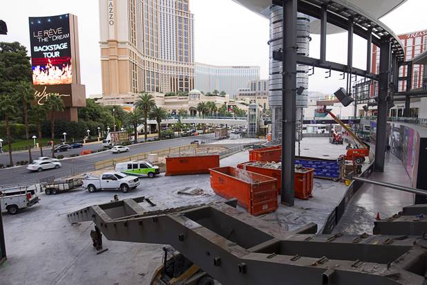 Renovation work is underway at the Fashion Show Mall Thursday, Jan. 29, 2015. The redevelopment  includes a 22,000 square-foot addition with five new restaurants on the front of the shopping center facing Las Vegas Boulevard.