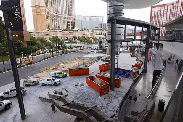 Renovation work is underway at the Fashion Show Mall Thursday, Jan. 29, 2015. The redevelopment  includes a 22,000 square-foot addition with five new restaurants on the front of the shopping center facing Las Vegas Boulevard.