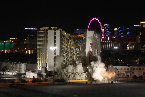 2nd implosion of the famous Riviera hotel-casino (Full version
