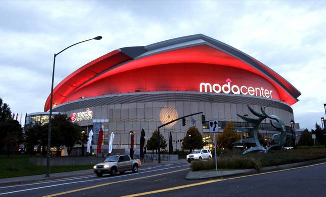 The Moda Center in Portland, Ore., home to the Portland Trail Blazers basketball team, is shown Tuesday, Nov. 4, 2014.