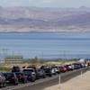In this April 10, 2011, photo, traffic backs up heading southbound toward Lake Mead on U.S. Highway 93 in Boulder City. Hoover Dam, one of the world's great engineering feats, is marred by roads with traffic so jammed along the Nevada-Arizona border that it tells a different story about the political will to maintain 21st century infrastructure.