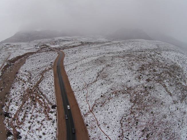 snow at red rock