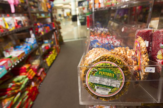 Mexican candy is displayed in Christy's Candy Shop at the Boulevard Mall Sunday, March 1, 2015.