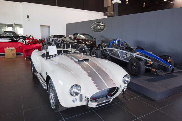 A 1965 Superformance MKIII Shelby Cobra SPO 2737 is displayed at Celebrity Cars Las Vegas Wednesday, March 4, 2015. The company recently moved from a showroom at the Palazzo to a new 20,000 sq. ft. showroom at 7770 Dean Martin Drive.