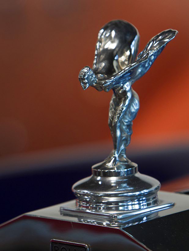 The hood ornament on a 1960 Rolls-Royce Silver Cloud is shown at Celebrity Cars Las Vegas Wednesday, March 4, 2015. The company recently moved from a showroom at the Palazzo to a new 20,000 sq. ft. showroom at 7770 Dean Martin Drive.