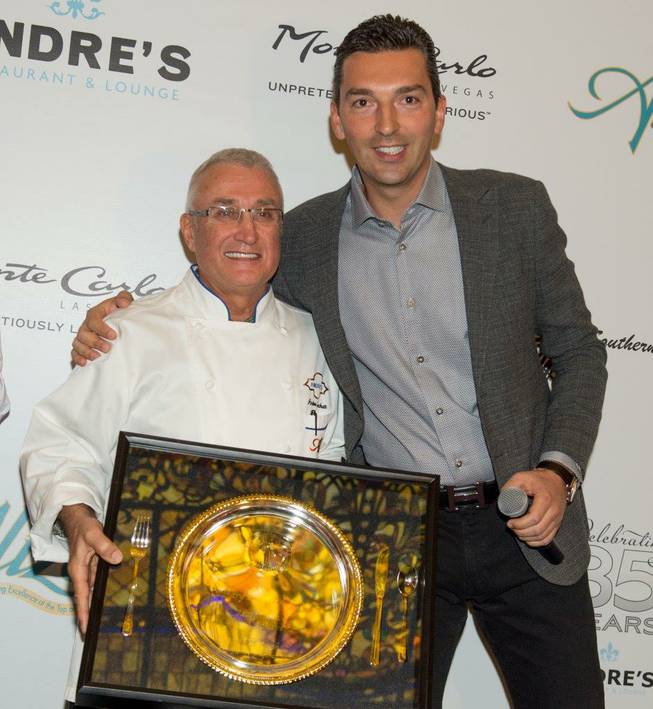 Andre Rochat's 35th anniversary dinner Sunday, March 29, 2015, at Andre's in Monte Carlo.