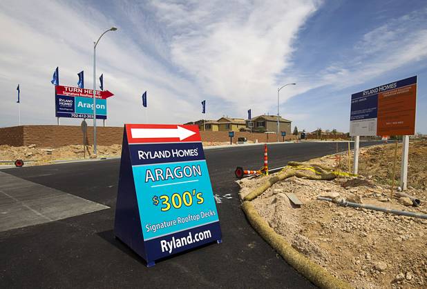 A view of a Ryland Homes subdivision under construction at Buffalo and Diablo drives in the Southwest valley Sunday, April 5, 2015.