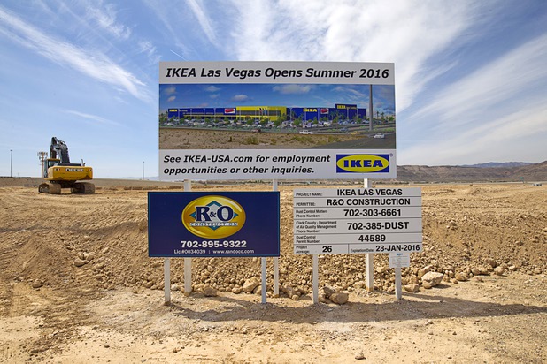 A view of the IKEA Las Vegas construction site at Durango Drive and Sunset Road in the Southwest valley Sunday, April 5, 2015.