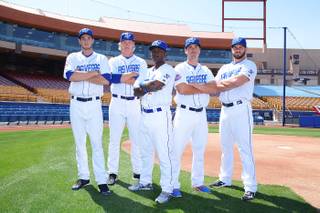 Five of the New York Mets' top 12 prospects according to Baseball America started the 2015 season with the Las Vegas 51s. From left are pitcher Steven Matz, pitcher Noah Syndergaard, second baseman Dilson Herrera, shortstop Matt Reynolds and catcher Kevin Plawecki. 