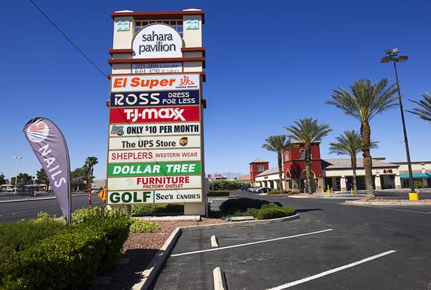 A view of the Sahara Pavilion shopping center Monday, April 13, 2015, at the northeast corner of Sahara Avenue and Decatur Boulevard.