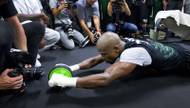 Floyd Mayweather Jr. is a gym rat. His workouts are sometimes so long that I get tired just photographing him.