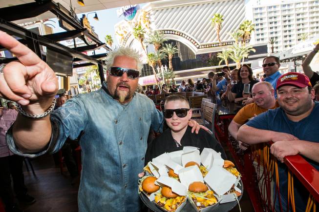 Guy Fieri’s Guy’s Vegas Kitchen & Bar first-anniversary celebration Monday, April 13, 2015, at the Linq Hotel. 