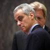 Chicago Mayor Rahm Emanuel, left, with corporation counsel Steve Patton by his side, presides over the Chicago City Council for the first time after being re-elected mayor, Wednesday, April 15, 2015, in Chicago. 