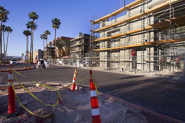 A view of remodeling work on the exterior of the Boulevard Mall is shown Tuesday, April 28, 2015. The mall, built in 1965, was sold to Sansone Companies in late 2013.