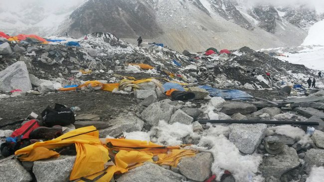 Mt. Everest base camp avalanche Nepal earthquake