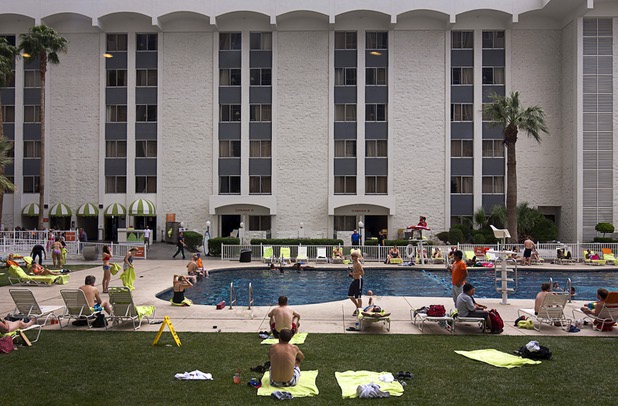 2;18 p.m. - Guest enjoy the pool at the Riviera Sunday, May 3, 2015.  STEVE MARCUS