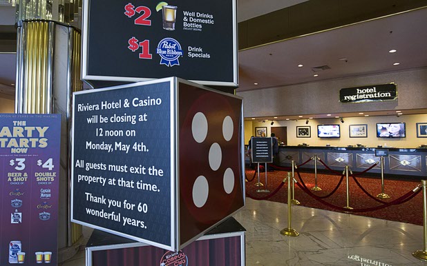 9:30 a.m. - An empty lobby is shown at the Riviera Monday, May 4, 2015.
