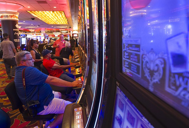 11:27 a.m. - Slot players try their luck as time runs out for the Riviera Monday, May 4, 2015.  STEVE MARCUS