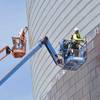 A tour of MGM Arena under construction behind Monte Carlo and New York-New York on Friday, May 1, 2015, in Las Vegas.