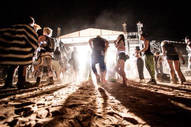 Festival goers dance through the night at Further Future.