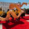 Members of Resorts World and White Crane Lion Dancers welcome guests Tuesday, May 5, 2015, as the Malaysia-based Genting Group prepares to break ground on the $4 billion Resorts World Las Vegas property.
