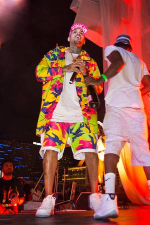 Chris Brown celebrates his 26th birthday at Drai’s on Tuesday, May 5, 2015, atop the Cromwell. It also was Cinco de Mayo and Drai’s Yacht Club industry party.