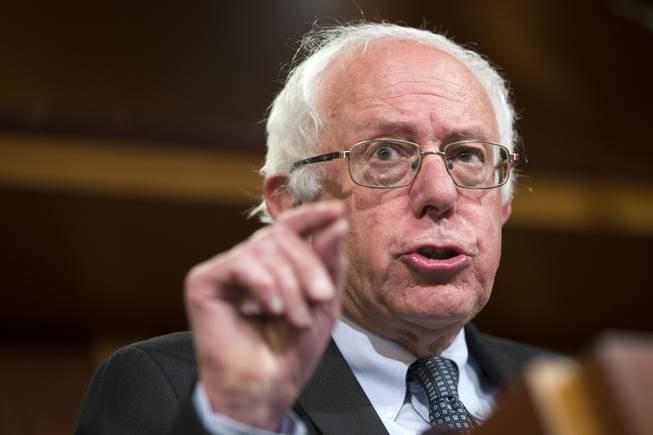 Democratic presidential candidate Sen. Bernie Sanders, I-Vt., speaks during a news conference on Capitol Hill in Washington, Wednesday, May 6, 2015. 