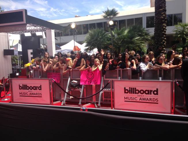 Fans gather at the red carpet before the 2015 Billboard Music Awards on Sunday, May 17, 2015, at MGM Grand Garden Arena.