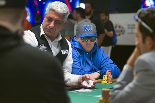 Las Vegas Sun reporter Case Keefer competes in the $565 buy-in "Colossus" event during the World Series of Poker at the Rio Monday, June 1, 2015.