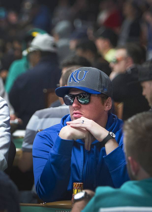 Las Vegas Sun reporter Case Keefer competes in the $565 buy-in "Colossus" event during the World Series of Poker at the Rio Monday, June 1, 2015.