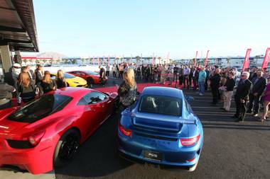 The grand opening of the Exotics Racing Welcome Center on Thursday, June 4, 2014, at Las Vegas Motor Speedway.