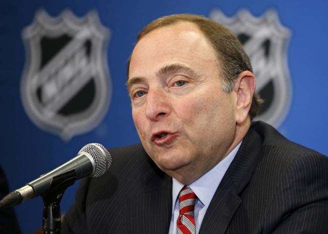 NHL Commissioner Gary Bettman speaks at a news conference before the 2015 NHL Awards on Wednesday, June 24, 2015, at MGM Grand. The league is opening a formal expansion review process to consider adding franchises to its 30-team league, Bettman announced Wednesday. 