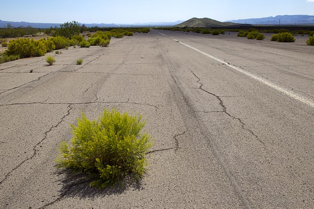 The runway at the Searchlight Airport is shown in Searchlight on Sunday, Sept. 28, 2014.