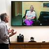 Dr. Charles Bernick at the Lou Ruvo Center for Brain Health conducts a telehealth session with Sue Burich who is a nurse supervisor at the Ruvo Center in Elko, Nevada.