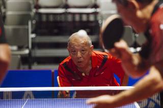 David Sakai of Las Vegas competes in a doubles game at the 2015 U.S. Open, an international table tennis event hosted by U.S.A. Table Tennis on July 6-11, 2015.