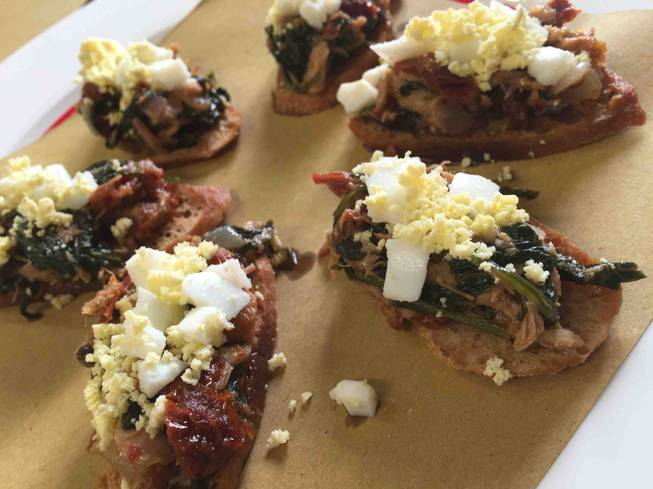 Guest columnist star chef Rick Moonen’s crostini topped with tuna, ...