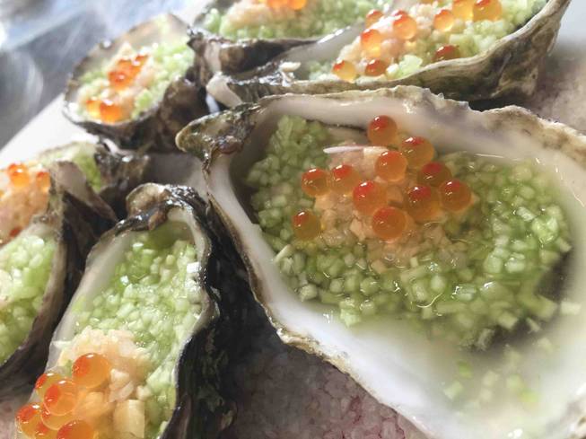 Guest columnist star chef Rick Moonen’s French oysters with cucumber, ...