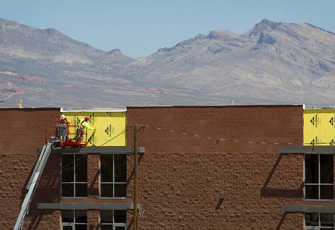 A view of construction at the American Preparatory Academy on Jim Rogers Way and Patrick LaneTuesday, July 28, 2015.