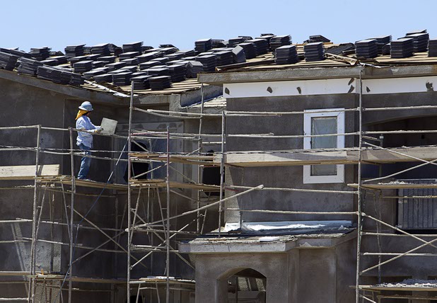 A view of apartment construction on Durango Drive north of the Ikea Las Vegas construction site Tuesday, July 28, 2015.