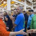 Hillary Clinton Tours Carpenters International Training Center