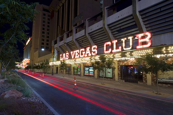 An exterior view of the Las Vegas Club during the casino's final night in downtown Las Vegas Wednesday, Aug. 19, 2015. The casino closed it's doors at midnight.