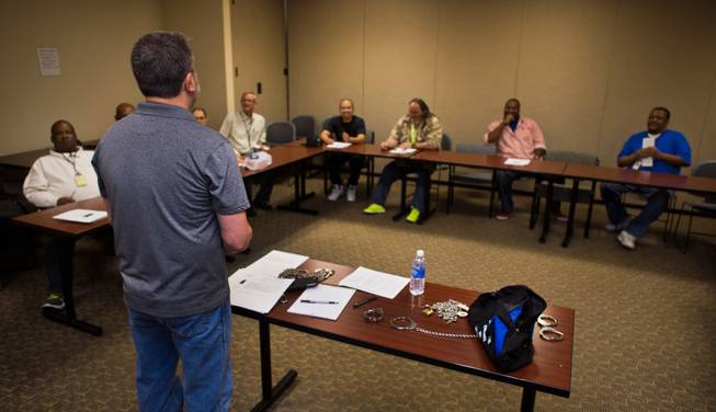 A Crisis Intervention Team (CIT) training session is held within the Rawson Neal Psychiatric Hospital about the Southern Nevada Adult Mental Health Services campus on Wednesday, August 12, 2015.