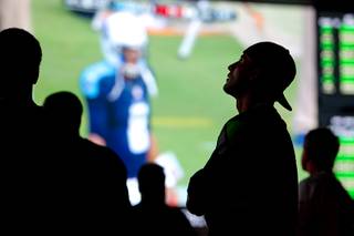 A football fan waits to make a bet during NFL opening day at the Westgate Las Vegas Superbook Sunday, Sept. 13, 2015. The sports book is being renovated with LED video walls and new seating areas.