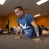 Australian Nathan Helberg works out during a class at World ZUU Fitness, 4985 S. Fort Apache Rd., Monday, Sept. 14, 2015. The Las Vegas venue is the first U.S. location for the animal-based fitness concept.