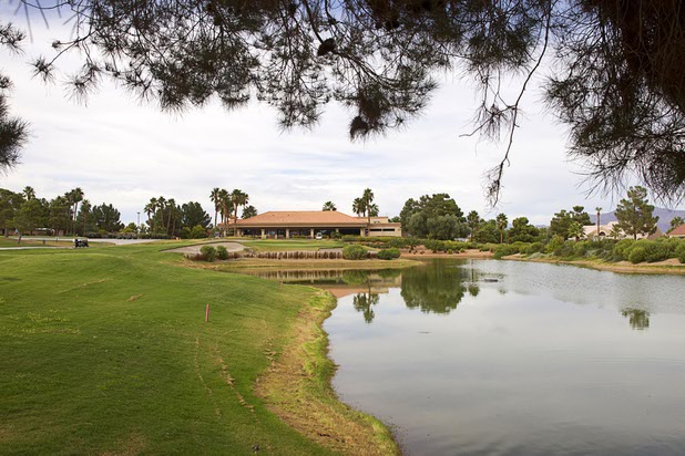 A view of the clubhouse at the Palm Valley Golf Course in Summerlin Monday Sept. 28, 2015. The course is irrigated with reclaimed water and is converting some the rough to desert landscaping.