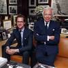 Designer Ralph Lauren, right, poses in his office with Stefan Larsson, global brand president for Old Navy, Tuesday, Sept. 29, 2015, in New York.