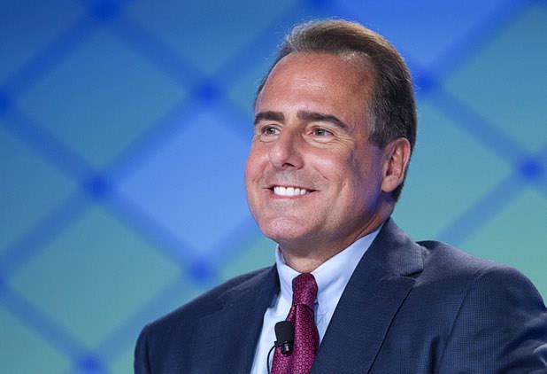 Mark Frissora, CEO and president of Caesars Entertainment, takes part in a CEO round table at the Global Gaming Expo on Wednesday, Sept. 30, 2015, in Sands Expo Center.
