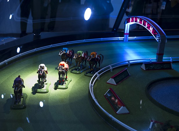 A view of a Royal Derby machine in the Alfastreet booth during the Global Gaming Expo (G2E) in the Sands Expo Center Thursday Oct. 1, 2015.